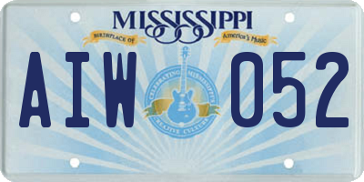 MS license plate AIW052