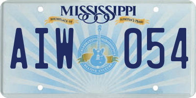 MS license plate AIW054