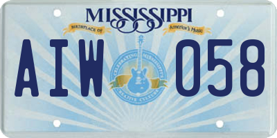 MS license plate AIW058