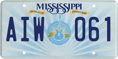 MS license plate AIW061