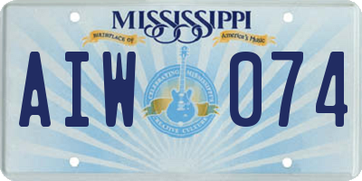 MS license plate AIW074
