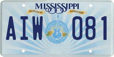 MS license plate AIW081