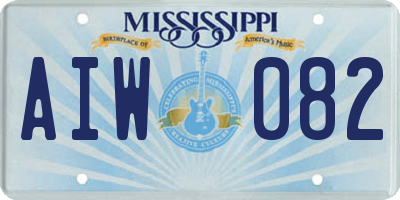 MS license plate AIW082
