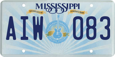 MS license plate AIW083