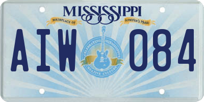 MS license plate AIW084