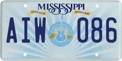 MS license plate AIW086