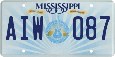 MS license plate AIW087