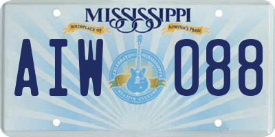 MS license plate AIW088