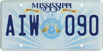 MS license plate AIW090