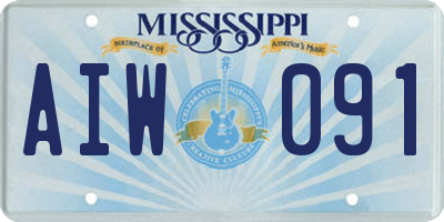 MS license plate AIW091