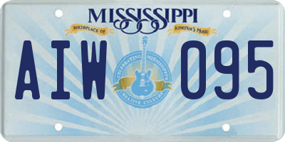 MS license plate AIW095