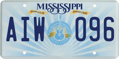 MS license plate AIW096