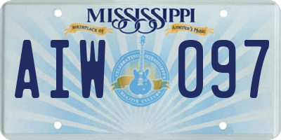 MS license plate AIW097
