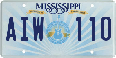MS license plate AIW110