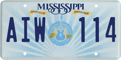 MS license plate AIW114