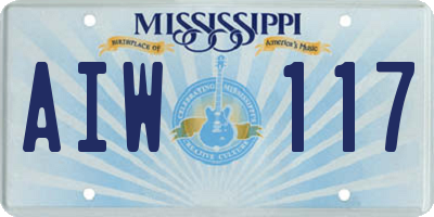 MS license plate AIW117