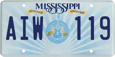 MS license plate AIW119