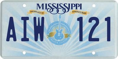 MS license plate AIW121