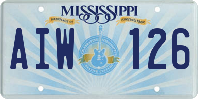 MS license plate AIW126