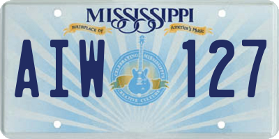 MS license plate AIW127