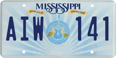 MS license plate AIW141