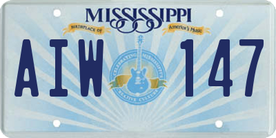 MS license plate AIW147