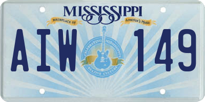 MS license plate AIW149