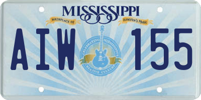 MS license plate AIW155