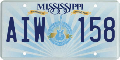 MS license plate AIW158