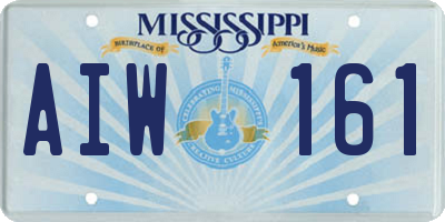 MS license plate AIW161