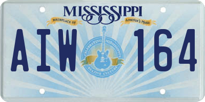 MS license plate AIW164