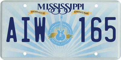 MS license plate AIW165
