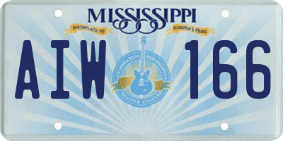MS license plate AIW166