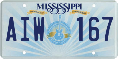 MS license plate AIW167