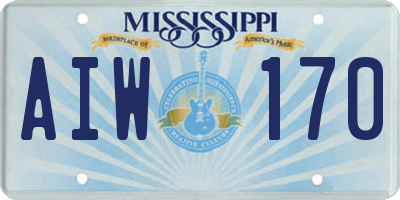MS license plate AIW170