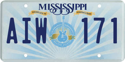 MS license plate AIW171