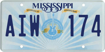 MS license plate AIW174