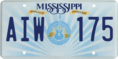 MS license plate AIW175