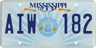 MS license plate AIW182
