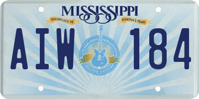 MS license plate AIW184