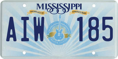 MS license plate AIW185