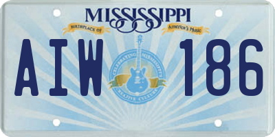 MS license plate AIW186