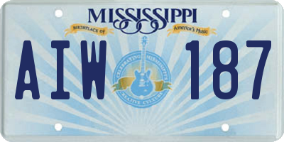 MS license plate AIW187