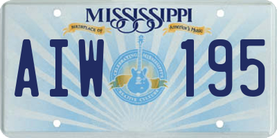 MS license plate AIW195