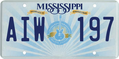 MS license plate AIW197