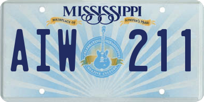 MS license plate AIW211