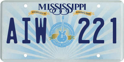 MS license plate AIW221