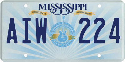 MS license plate AIW224