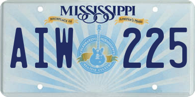 MS license plate AIW225