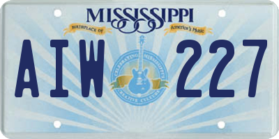MS license plate AIW227